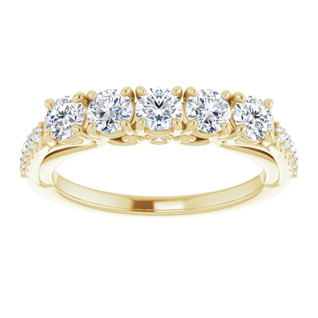 0.37 ct. Round Cut Diamond Wedding Band Filigree Accent Anniversary Ring-VIRABYANI